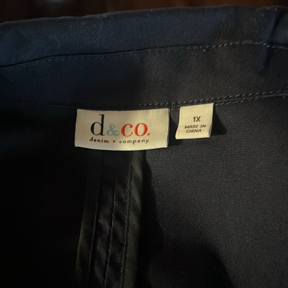 Denim & Co / navy zip jacket / 1X - Picture 4 of 5